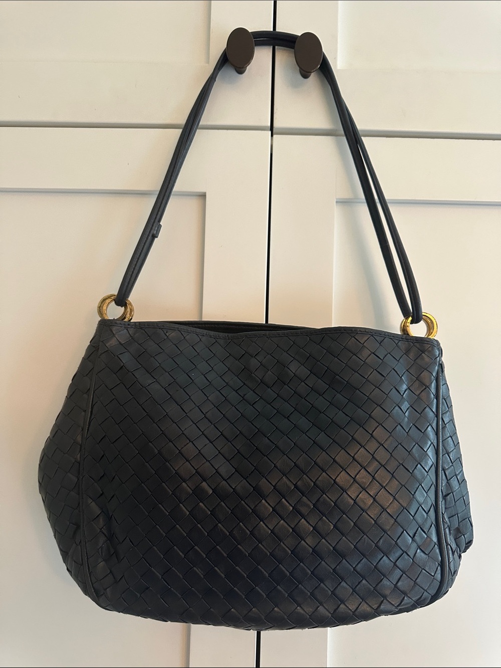 VINTAGE MEYERS USA WOVEN LEATHER BAG -